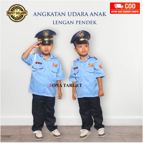 Baju Tni Au Anak Seragam Angkatan Udara Lengan Baju Angkatan - Baju Angkatan