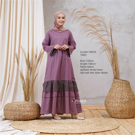 Baju Warna Taro  Ariana Dress Warna Taro Fesyen Wanita Muslim Fashion - Baju Warna Taro