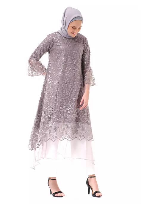 Baju Warna Taro  Jual Evernoon Aliyah Long Dress Motif Bunga High - Baju Warna Taro