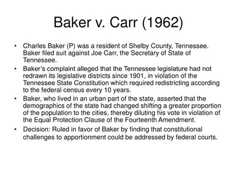 Baker V Carr Summary