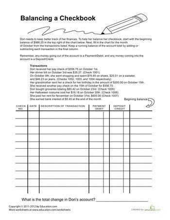 Balance A Checkbook Teacher Lesson Plan Middle School Check Book Lesson Plans - Check Book Lesson Plans