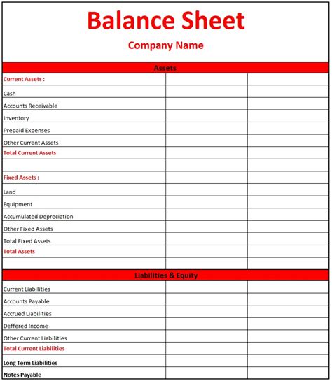 Balance Sheet Template Download Free Excel Template Balance Sheet Worksheet - Balance Sheet Worksheet