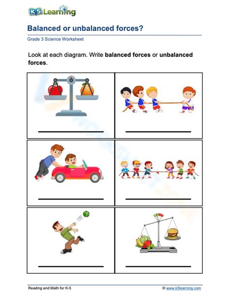 Balanced And Unbalanced Forces Answer Sheet