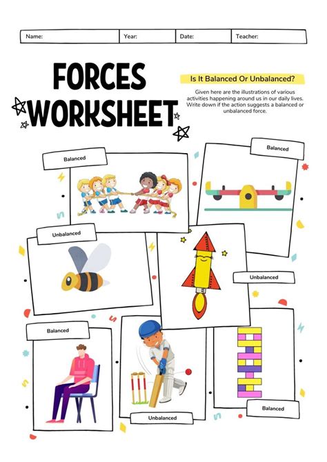 Balanced Or Unbalanced Forces Activity Live Worksheets Balanced Vs Unbalanced Forces Worksheet - Balanced Vs Unbalanced Forces Worksheet