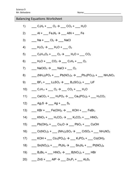 Balancing Chemical Equations Worksheet 3 Answer Key 8211 Chemical Reaction Equations Worksheet - Chemical Reaction Equations Worksheet