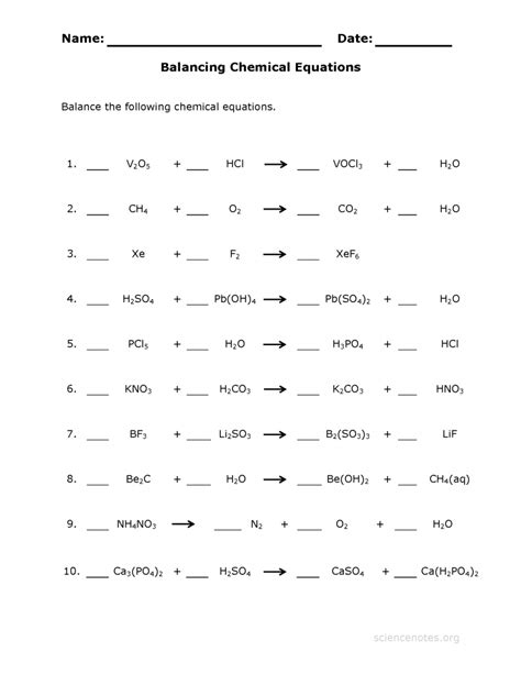 Balancing Chemical Equations Worksheet Business Mentor Chemical Reactions Note Taking Worksheet - Chemical Reactions Note Taking Worksheet