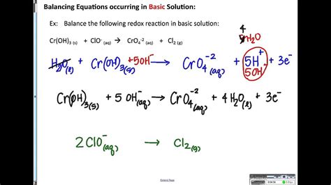 balancing reactions in basic solution