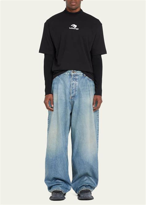 Super Destroyed Baggy Pants in Black