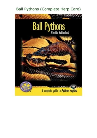 ball pythons complete herp care