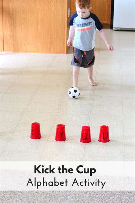 Ball Theme Alphabet Activity Kick The Cup Ball Theme For Preschoolers - Ball Theme For Preschoolers