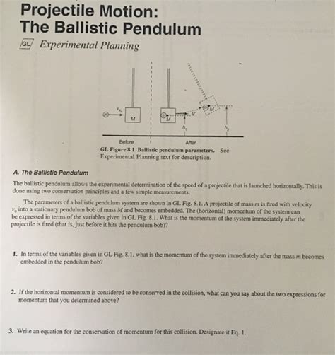 Ballistic Pendulum And Projectile Motion Lab Report