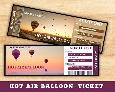 balloon race ticket template