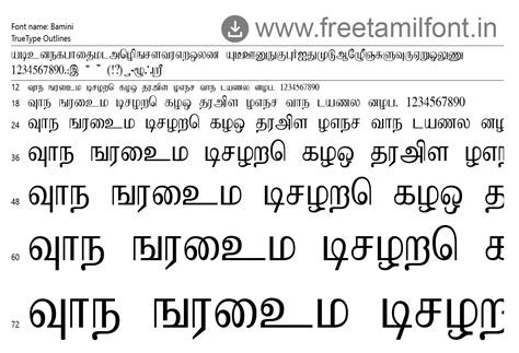 Bamini Tamil Font