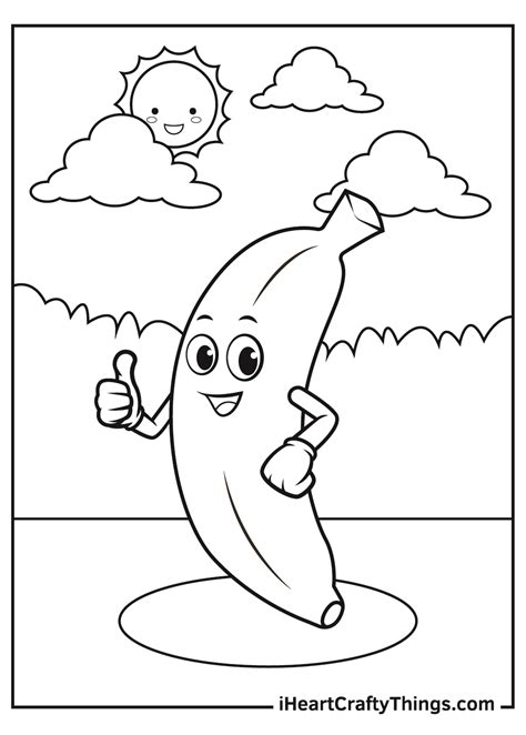 Banana Coloring Pages Free Printable Pdf Templates Printable Pictures Of Bananas - Printable Pictures Of Bananas