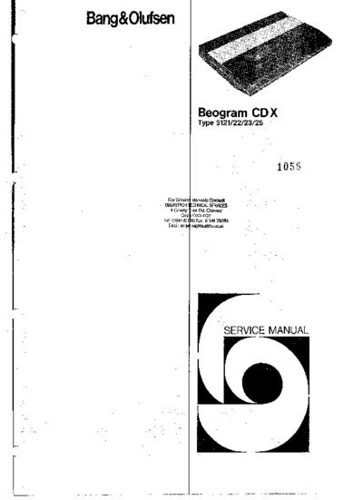 Download Bang Olufsen Beogram Cd X Service Manual 