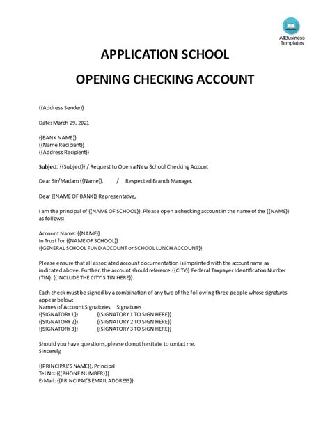 Bank Application Format