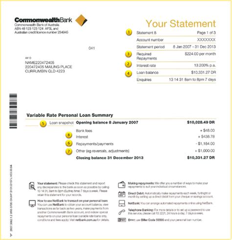 Bank Statement Commbank