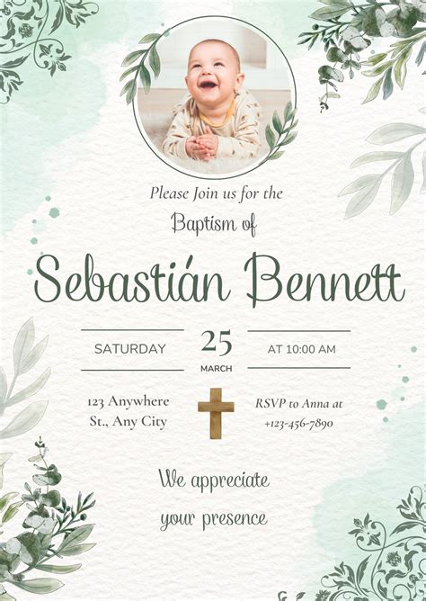 Baptism Invitation Printable Templates