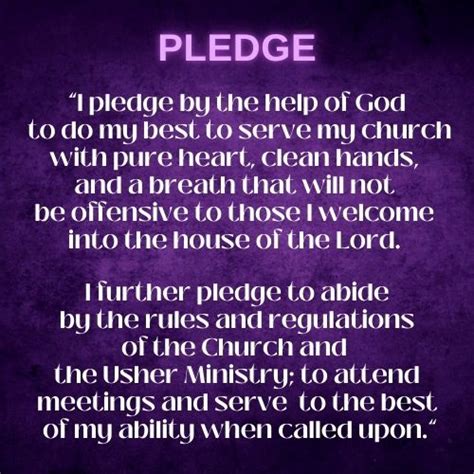 Baptist Usher Pledge