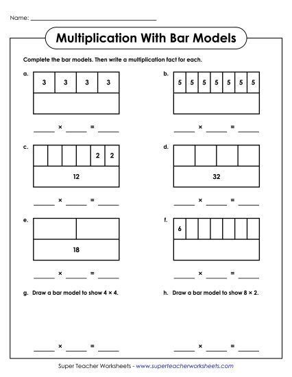 Bar Model Multiplication Problems