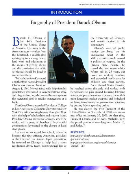 barack obama election biography example