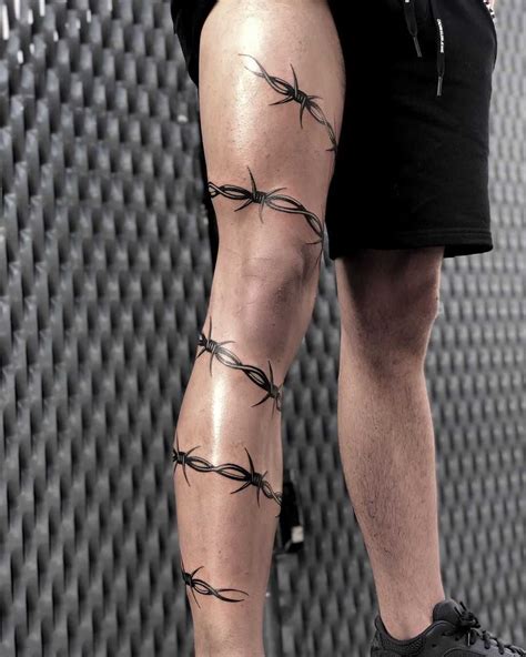 Barb Wire Leg Tattoo