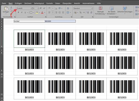 barcode auslesen excel