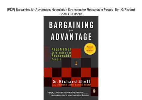 Bargaining For Advantage Pdf