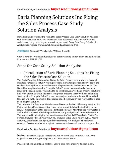 Baria Planning Solutions Case Study