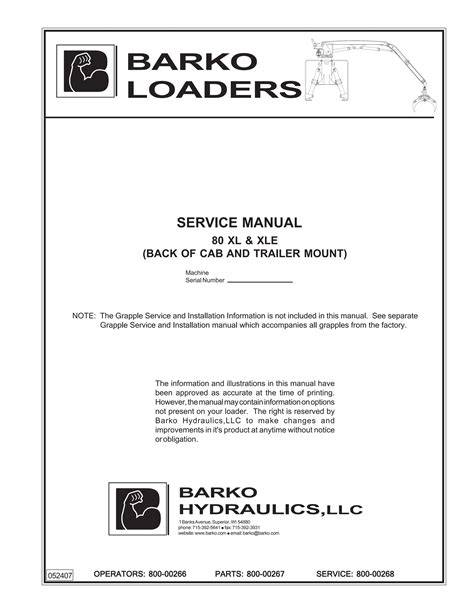 barko service manual 775