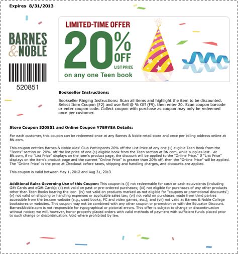 Barnes And Noble Coupon Code