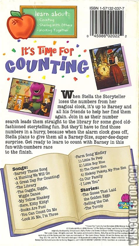 Barney It's Time For Counting