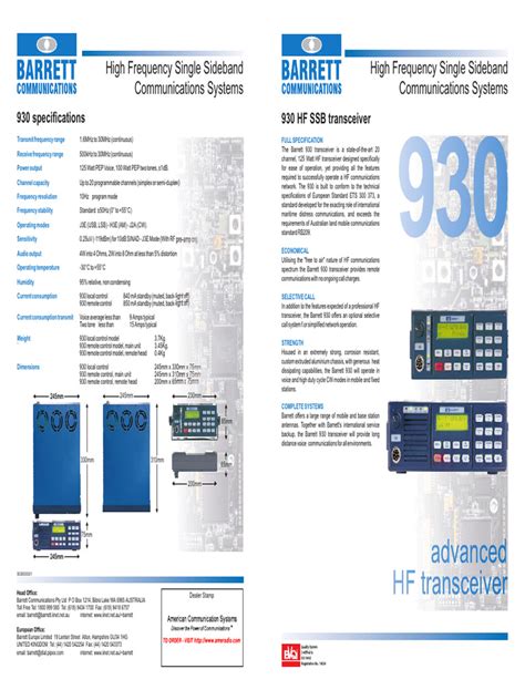 barrett 930 software