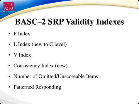 basc 2 validity index summary
