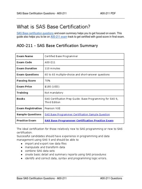 Base Sas Certification Questions
