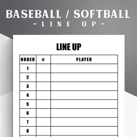 baseball batting line up form