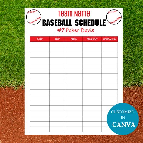 baseball game program template