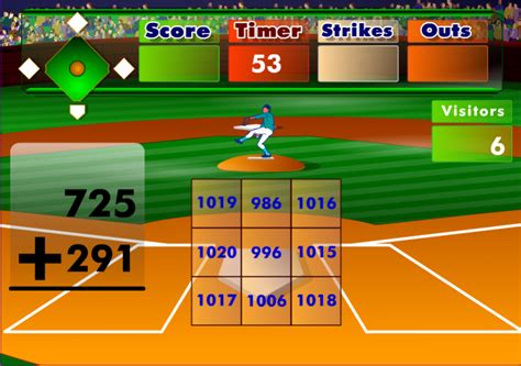 Baseball Math Addition Game Math Baseball - Math Baseball
