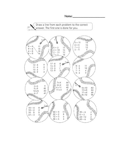 Baseball Math Printable 3rd 4th Grade Teachervision 6th Grade Baseball Worksheet - 6th Grade Baseball Worksheet