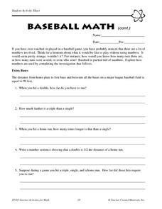 Baseball Math Worksheet For 5th 6th Grade Lesson 6th Grade Baseball Worksheet - 6th Grade Baseball Worksheet