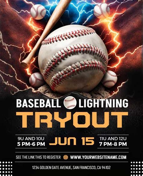 baseball select tryout flyer template