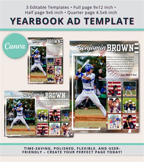 baseball yearbook page templates