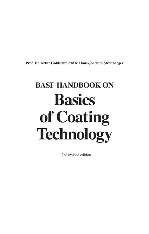 Download Basf Handbook On Basics Of Coating Technology American Coatings Literature 