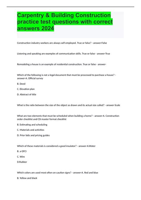 Basic Building And Construction Answers Yujiaoore