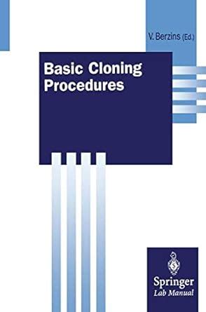 basic cloning procedures springer lab manuals