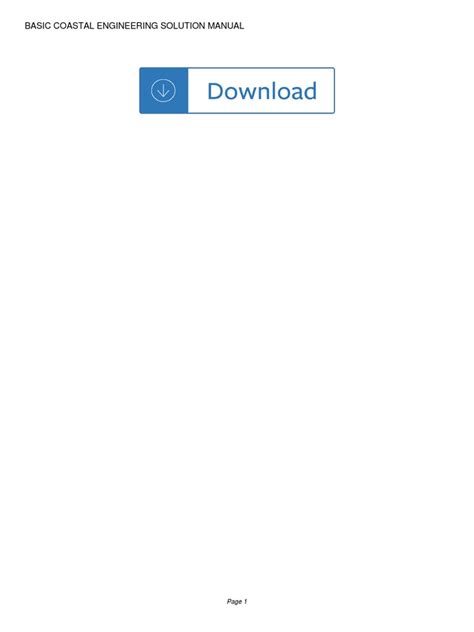 Basic Coastal Engineering Solution Manual