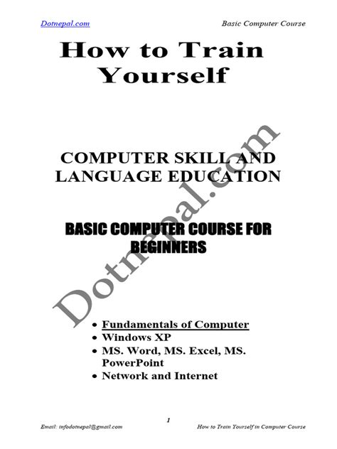 Basic Computer Course Pdf
