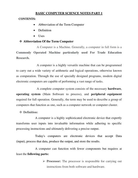 Basic Computer Science Notes