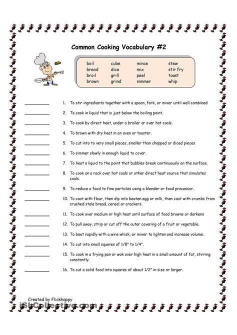 Basic Cooking Terms Worksheet Answers Template And Worksheet Basic Cooking Terms Worksheet Answers - Basic Cooking Terms Worksheet Answers