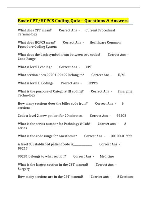 basic cpt coding quiz answers ericacodes